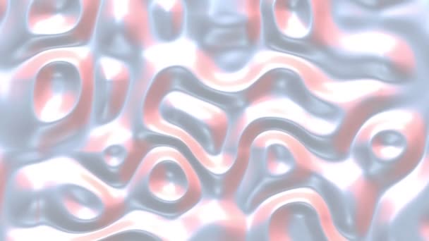 Fondo líquido holográfico de movimiento perlado. Pintura de líquido sedoso psicodélico iridiscente. 3d renderizar animación en bucle . — Vídeos de Stock