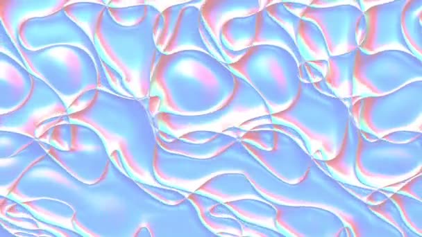 Holograficzne perłowe płynne tło. Opalizująca psychodeliczna, jedwabista farba płynna. animacja 3d renderowania pętli. — Wideo stockowe