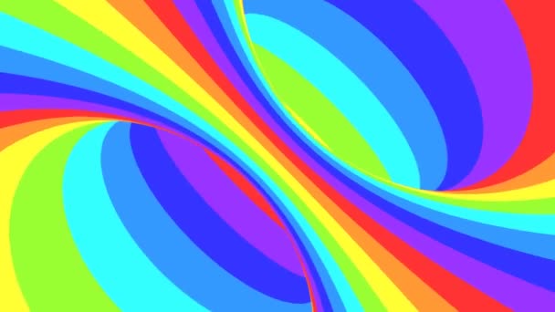 Spektrum psychedelische optische Täuschung. Abstrakte Regenbogen hypnotischen animierten Hintergrund. Helle Schleife bunte Tapete — Stockvideo