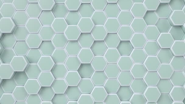 Hexagonal rörlig looping bakgrund. Animerade hexagoner, bikakemönster. 3D-grafik för återgivning. — Stockvideo