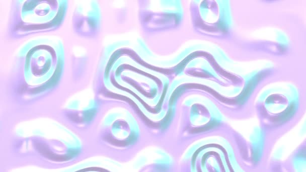 Holographic pearlescent motion liquid background. Iridescent psychedelic silky fluid paint. 3d render looping animation. — Stock Video