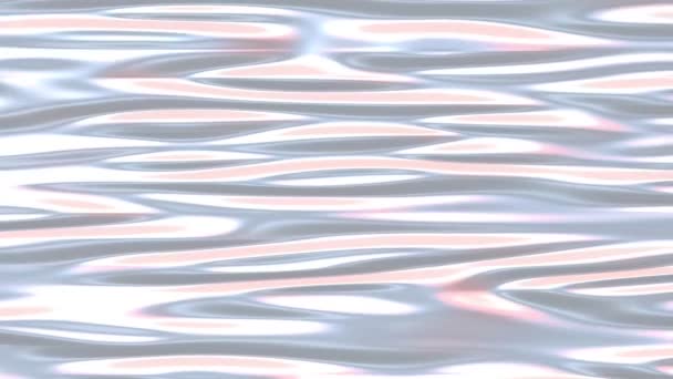Fondo líquido holográfico de movimiento perlado. Pintura de líquido sedoso psicodélico iridiscente. 3d renderizar animación en bucle . — Vídeo de stock