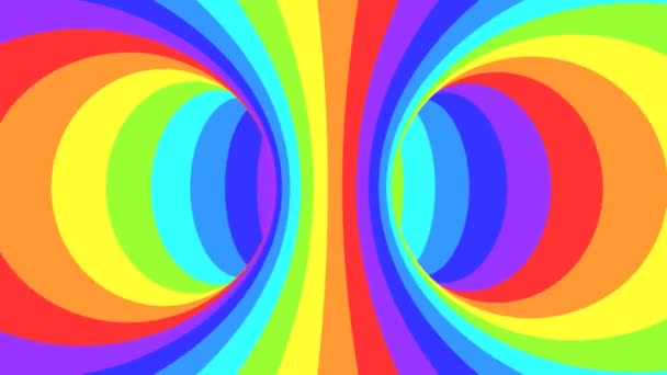 Espectro psicodélico ilusão óptica. Abstrato arco-íris hipnótico fundo animado. Papel de parede colorido brilhante looping — Vídeo de Stock