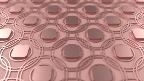 Arabesque looping geometric pattern. Pink and metal islamic 3d motif. Arabic oriental animated background. — Stock Video