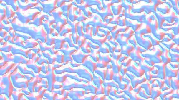 Fondo líquido holográfico de movimiento perlado. Pintura de líquido sedoso psicodélico iridiscente. 3d renderizar animación en bucle . — Vídeos de Stock