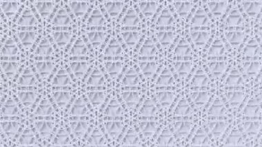 Arabesk döngü geometrik desen. Beyaz İslam 3d motif. Arapça oryantal animasyonlu arka plan.