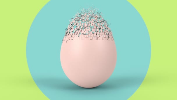 Kellemes húsvéti ünnepeket. Színes tojás 3d teszi animáció minimális stílusban. — Stock videók