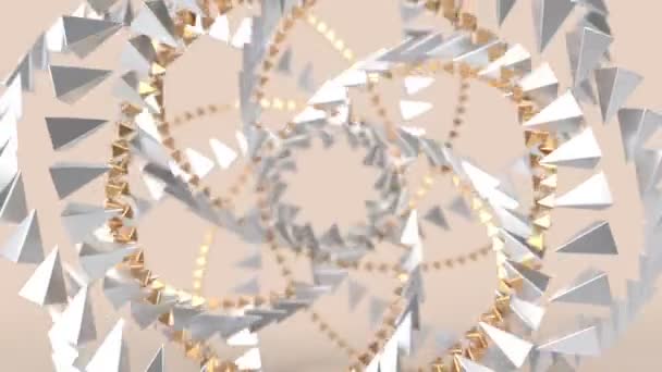 Kalejdoskopisk geometrisk abstrakt mandala. Looping 3d render animation bakgrund — Stockvideo