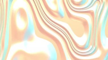 Holografik inci hareketli sıvı arka plan. Yanardöner psikedelik ipeksi sıvı boya. 3d canlandırma döngüsü canlandırması.