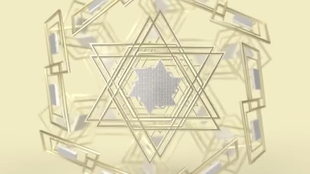 Kaleidoskopisch islamische geometrische Muster, arabisches Mandala, Mosaik-Schleifen muslimischer Hintergrund. Abstraktes indisches Ornament. — Stockvideo