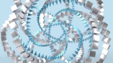 Kaleydoskopik geometrik soyut mandala. 3d döndürme canlandırma arkaplanı