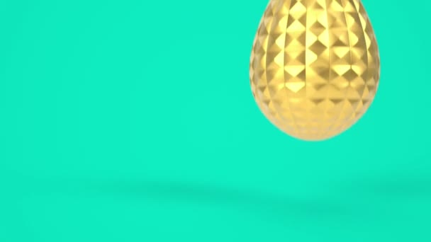 Happy Easter greeting holiday background. Decorative egg as symbol spring celebration. 3d render animation. — Stock video