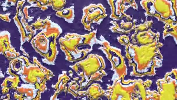 Vloeiende vloeibare verf abstracte achtergrond. 3D-weergave van de beweging. Bewegende acryl vlekken naadloos behang. — Stockvideo