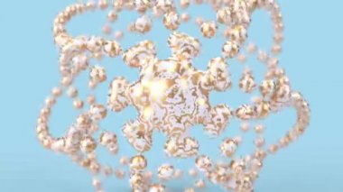 Kaleydoskopik geometrik soyut mandala. 3d döndürme canlandırma arkaplanı