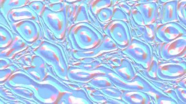 Holografik inci hareketli sıvı arka plan. Yanardöner psikedelik ipeksi sıvı boya. 3d canlandırma döngüsü canlandırması.