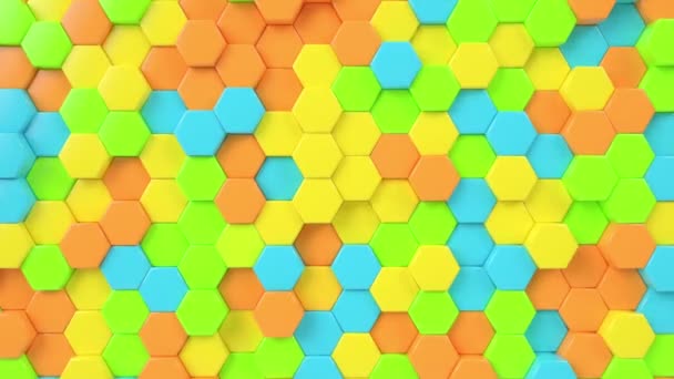 Hexagonal rörlig looping bakgrund. Animerade hexagoner, bikakemönster. 3D-grafik för återgivning. — Stockvideo