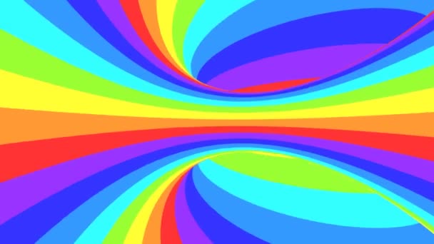 Spektrum psychedelische optische Täuschung. Abstrakte Regenbogen hypnotischen animierten Hintergrund. Helle Schleife bunte Tapete — Stockvideo