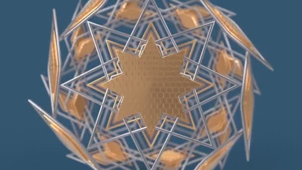 Kaleidoskopisch islamische geometrische Muster, arabisches Mandala, Mosaik-Schleifen muslimischer Hintergrund. Abstraktes indisches Ornament. — Stockvideo