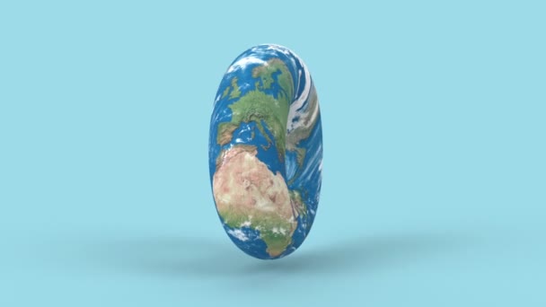 Roterende aardbol in minimale stijl. Verbrijzelde Aarde planeet op de achtergrond, 3D-weergave animatie. Apocalyps, rampenconcept. — Stockvideo