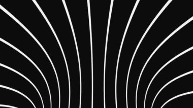 Siyah ve beyaz psikedelik optik illüzyon. Soyut hipnotik animasyon arka planı. Spiral geometrik döngü monokrom duvar kağıdı