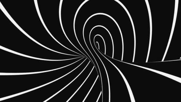 Black and white psychedelic optical illusion. Abstract hypnotic animated  background. Spiral geometric looping monochrome wallpaper — Stock Video ©  gurzart #331799594