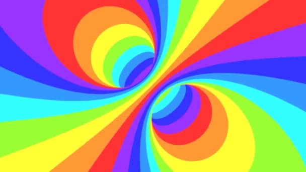 Spektrumpsykedelisk optisk illusion. Abstrakt regnbåge hypnotisk animerad bakgrund. Ljus looping färgglada tapeter — Stockvideo