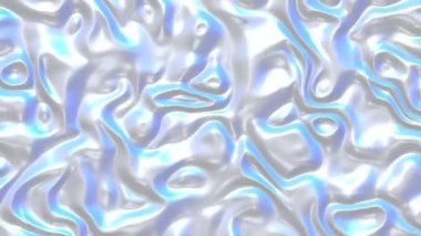 Holografik inci hareketli sıvı arka plan. Yanardöner psikedelik ipeksi sıvı boya. 3d canlandırma döngüsü canlandırması.