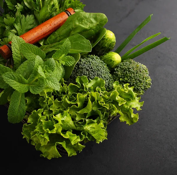 Набір зелених овочів — стокове фото