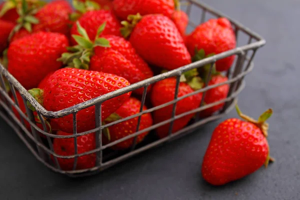ripe sweet strawberries in basket