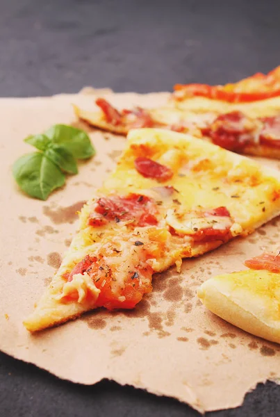 stock image appetizing slices of pizza 