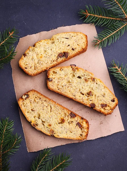 Rebanadas de pastel casero de Navidad — Foto de Stock