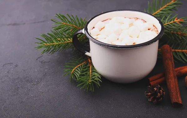 Cup with cocoa and marshmallow — Stock Photo, Image