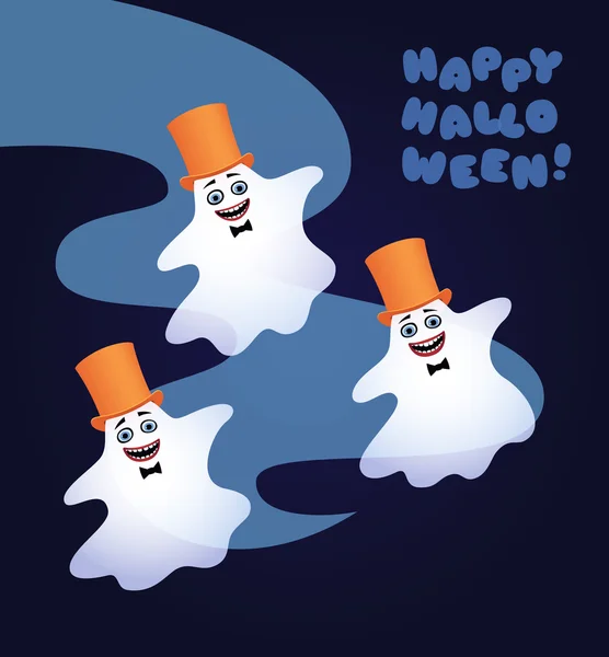 Tres fantasmas bailarines — Vector de stock