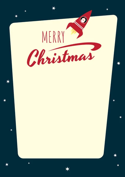 复古背景圣诞老人火箭垂直 — 图库矢量图片