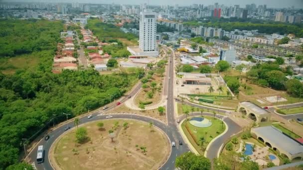 Vista Aérea Hermosa Ciudad Manaus 2018 Bola Das Letras — Vídeo de stock