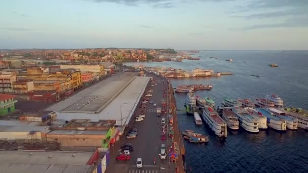 Manaus Amazonas Bresil 2020 Vue Aérienne Port Manaus — Video