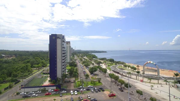 공중에서 Ponta Negra Beach Manaus Brasil — 스톡 사진