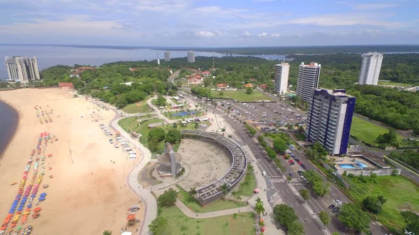 공중에서 Ponta Negra Beach Manaus Brasil — 스톡 사진