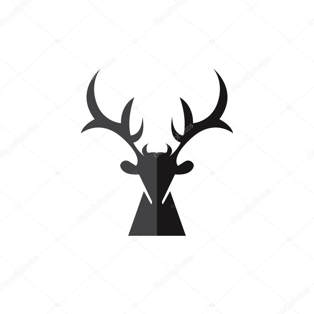Vector illustration of deer simple sign