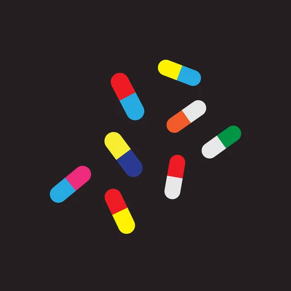 Tabletten Auf Schwarzem Hintergrund — Stockvektor