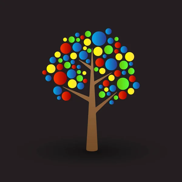 Красочный Современный Дизайн Дерева — стоковый вектор