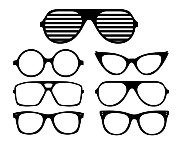 Set Gafas Sol Básicas Ilustración Vectorial — Vector de stock