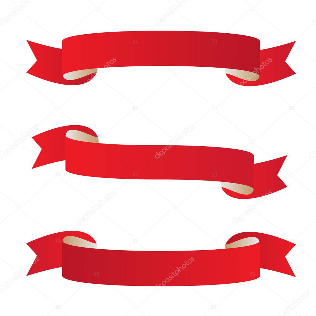 set of red ribbons. vector illustration.