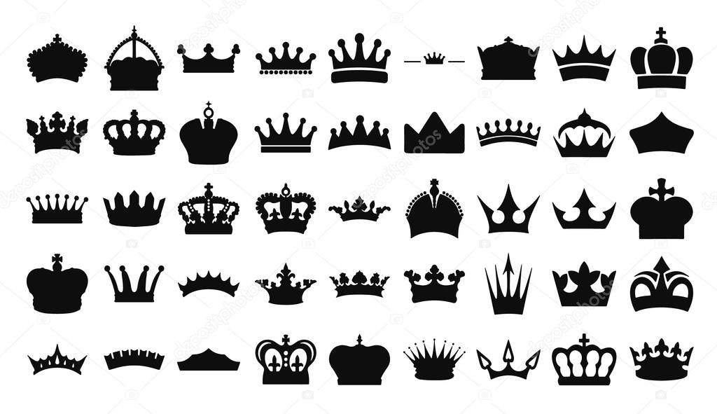 Illustration vector simple crown icon collection.