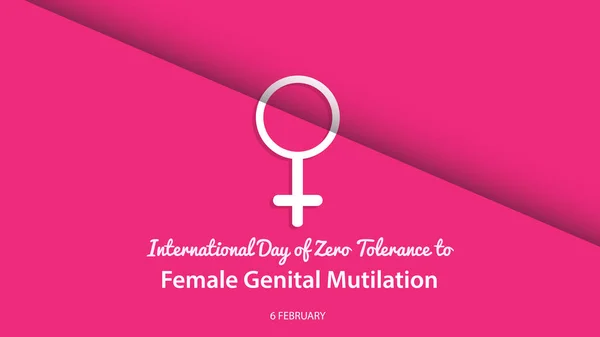 International Day Zero Tolerance Female Genital Mutilation Vector Illustration Background — 스톡 벡터