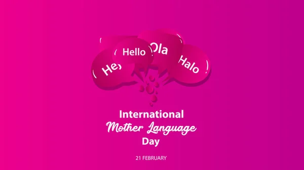 International Mother Language Day Vector Illustration Background — 스톡 벡터
