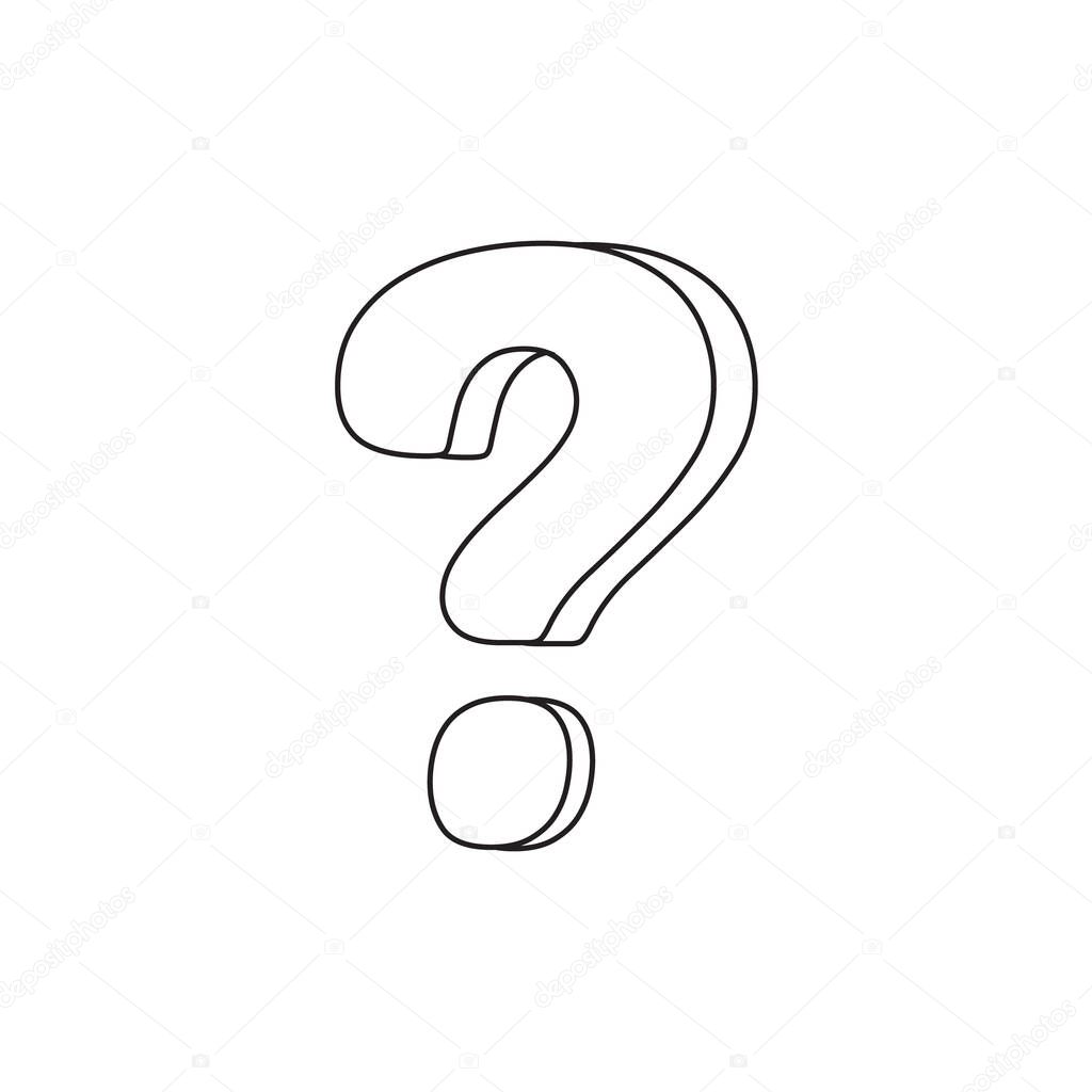 Question Mark Outline Symbol Vector Illustration Premium Vector In Adobe Illustrator Ai Ai Format Encapsulated Postscript Eps Eps Format