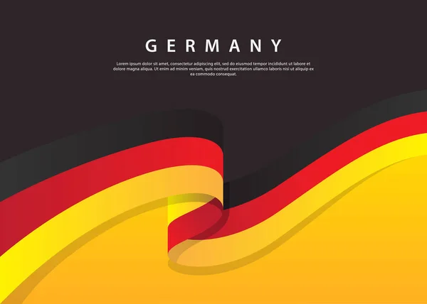 독일은 깃발을 휘날리고 독일은 바탕에 깃발을 꽂는다 일러스트 템플릿 — 스톡 벡터
