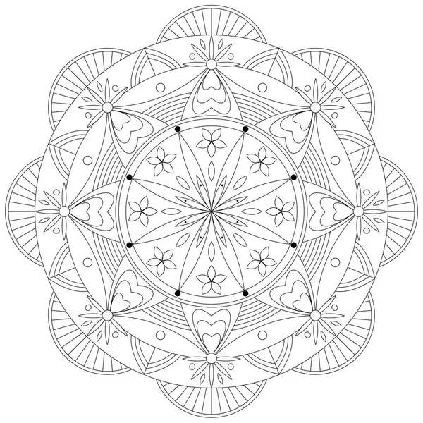 Adult Coloring Book Mandala mönster / mall - vektor eps 10 — Stock vektor