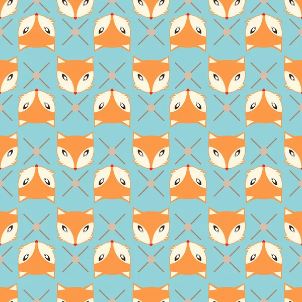 Fox Pattern with blue background - векторные иллюстрации eps10 — стоковый вектор